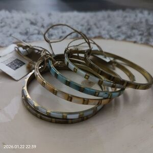 Elegant Gold and Blue Bangle Set